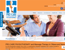 Tablet Screenshot of procarephysiotherapy.com